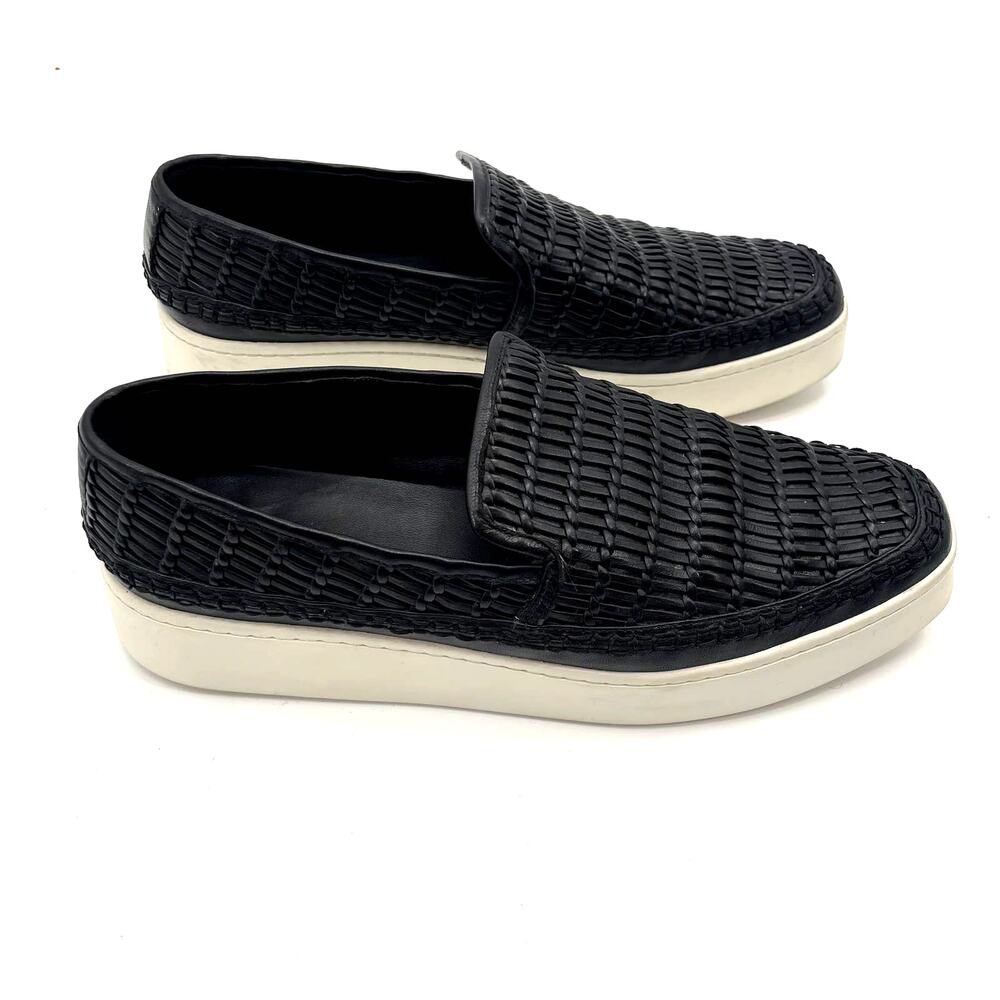 Vince Platform Black Textured Sneaker Shoes // 10